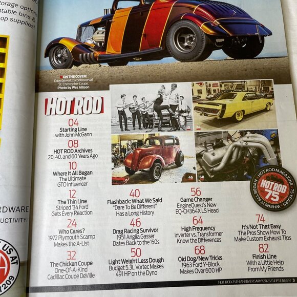 Hot Rod Magazine u September 2023 Car Enthusiast Book Polaring 34 Ford u - Picture 5 of 10